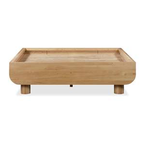 Cadre de lit moderne en bois de teck massif de couleur naturelle Design écologique Matériau de haute qualité pour une utilisation en intérieur dans la chambre à coucher - Product Image 2