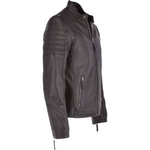 Vente en gros Veste en cuir tendance à col montant pour hommes Veste d'extérieur en faux cuir légère et chaude pour la moto - Product Image 5