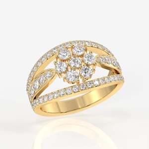 Bague en argent sterling avec diamant moissanite Majestic Bloom, élégante et luxueuse, catégorie de produits - Product Image 2