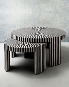 Table basse traditionnelle indienne en incrustation d'os, meubles décoratifs faits à la main pour la maison - Product Image 1