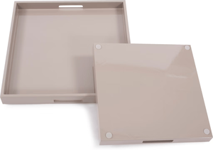 Bandeja rectangular personalizada de nuevo diseño premium LACQUER TRAY de MDF con mango de lujo al por mayor 2025 - Product Image 4