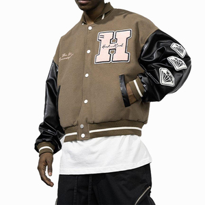 Chaqueta universitaria de cuero de lana de alta calidad personalizada para hombre estilo bombardero universitario logotipo bordado prendas de vestir exteriores OEM ODM fabricante - Product Image 3