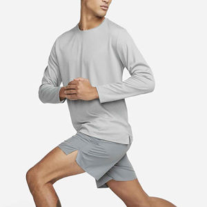 Camiseta de manga larga para hombre de alta calidad poliéster/algodón tejido transpirable diseño personalizable - Product Image 2