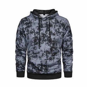 Sudadera con Capucha de Camuflaje Digital Gris para Hombre y Mujer, Unisex, Informal, de Manga Larga, Cálida, de Forro Polar, Deportiva, para Calle - Product Image 1