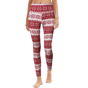 Venta al por mayor personalizado impreso Navidad Leggings Medias doble cepillado leche seda alta cintura Yoga Pantalones Leggings para las mujeres - Product Image 2