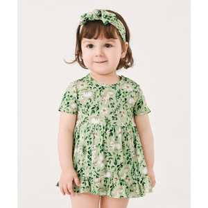 Conjunto de Bodysuits de Bambú para Bebé con Silueta en A y Cintura Natural, Incluye Diadema - Product Image 4
