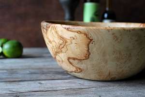 100% Premium Bulk Supply Bol à salade en bois rustique Bol en bois fait à la main Cadeau de mariage de Noël pour elle et lui Essentials de cuisine - Product Image 3