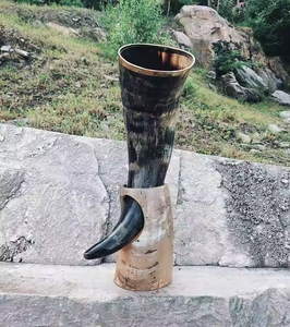 Cuerno para beber hecho a mano natural auténtico duradero Premium vikingo medieval por artesanía creciente - Product Image 6