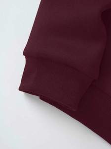 Sudaderas con capucha de mujer de color marrón transpirable antiarrugas de lana Premium, jersey de mezcla de algodón suave, sudadera cálida para invierno - Product Image 4