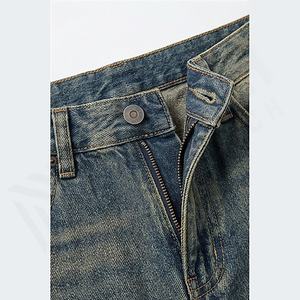 Jeans en denim pour hommes d'été, coupe slim, pantalon en coton, couleur personnalisée tendance, pantalon respirant, streetwear décontracté, vente en gros - Product Image 4