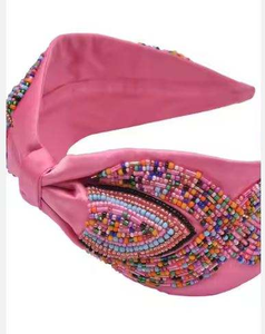 Diadema de Tela con Nudo de Perlas de Rinoceronte, Nueva Moda para Niñas con Cabello Largo, Mejor Precio de Exportador de la India - Product Image 3