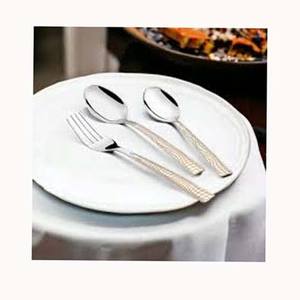 Couverts de qualité alimentaire finis avec miroir argenté occidental unique Couteaux et cuillère en acier à long manche rectangulaire Ensemble de couverts - Product Image 1