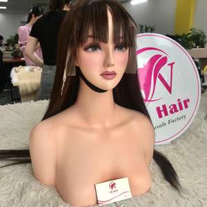 Meilleure vente perruques vierges naturelles droites non-remy extensions de cheveux humains machine double trame pour femme noire origine vietnamienne - Product Image 2