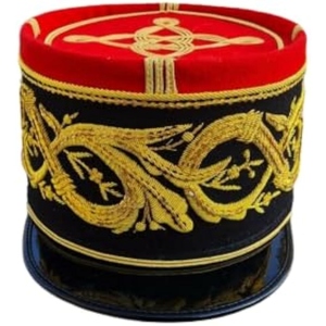 Casquette de cérémonie de style militaire européen classique, casquette de kepi française de qualité supérieure avec broderie à la main et passement doré - Product Image 2