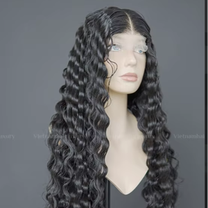 Cheveux vietnamiens Remy super doublement étirés pleine cuticule aligner océan ondulé profond Machine trame prix de gros du vendeur du Vietnam - Product Image 1