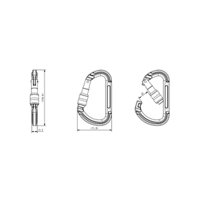 Mosquetón anodizado de aleación de aluminio YAC025S con bloqueo de tornillo EN362 certificado duradero y elegante - Product Image 1