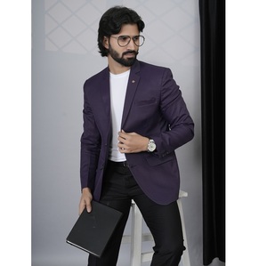 Costume deux pièces élégant pour homme, veste et pantalon de costume, couleur violet, pour les événements professionnels et les soirées, disponible au meilleur prix - Product Image 1