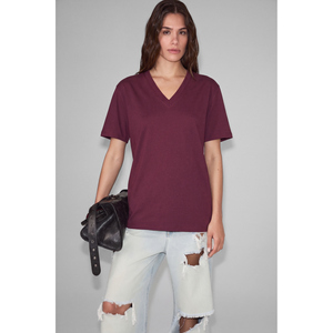 ETHIQUET SHEANE Women's 100% Organic Cotton <b>V</b>-<b>Neck</b> Comfort Fit <b>T</b>-<b>Shirt</b> - Product Image 2