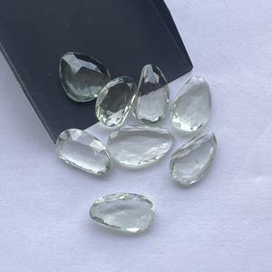 10mm 12MM 16mm amatista verde Natural tamaño libre facetado Rosa corte Polki rebanadas DIY joyería hacer colgantes anillos sueltos - Product Image 4