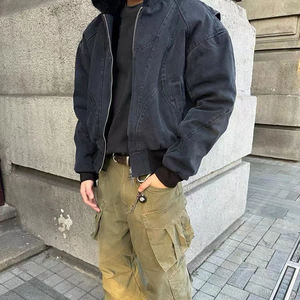 Sudadera con capucha recortada con logotipo de talla grande personalizada para hombre, ropa de calle, sudadera con capucha de peso pesado, sudadera con cremallera de talla grande con estampado Boxy Fit - Product Image 1