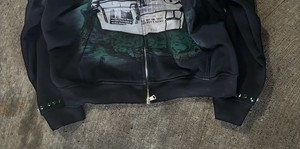 Sweats à capuche de luxe pour hommes 100% coton avec strass et lourd GSM Streetwear impression DTG personnalisée pour l'hiver - Product Image 6