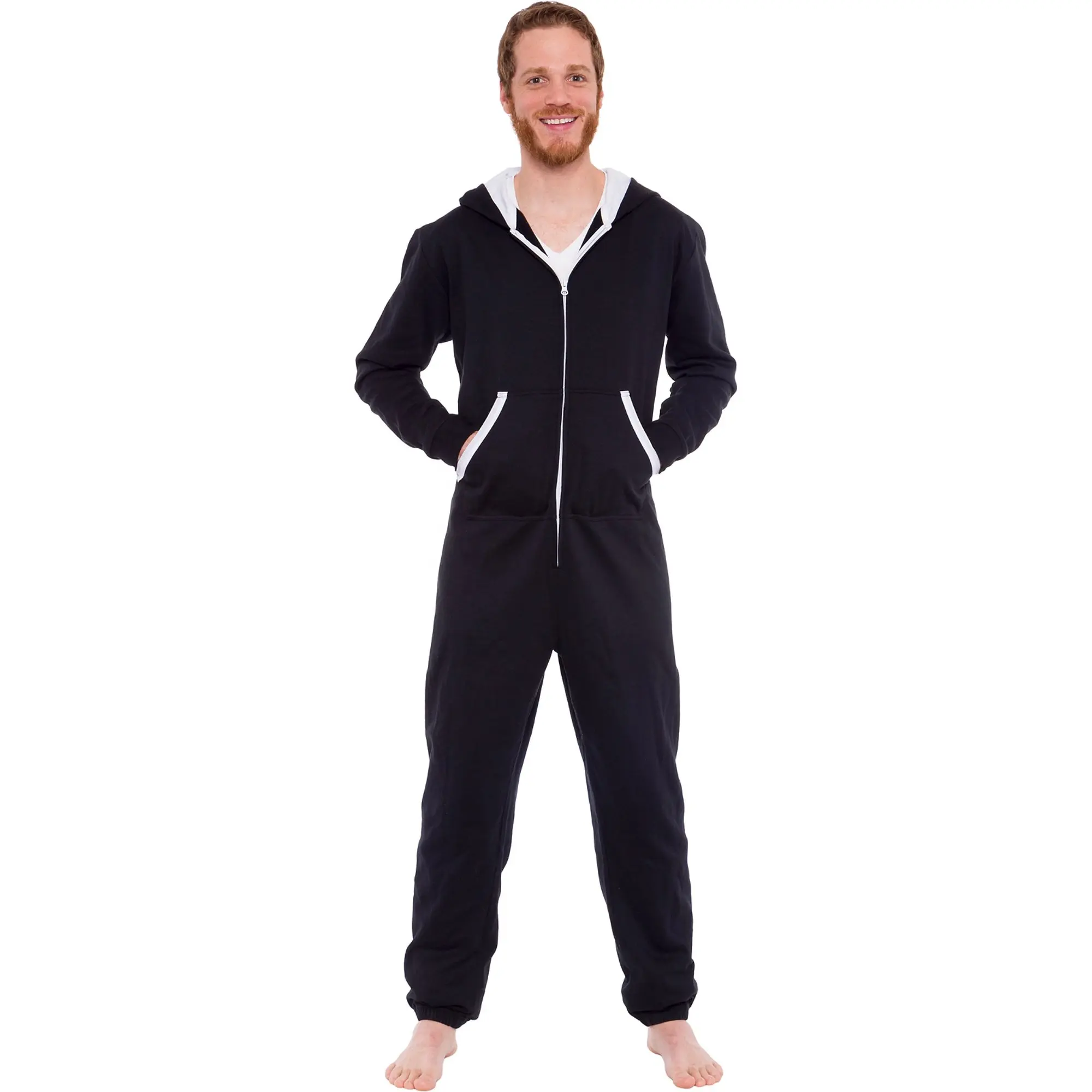 Jumpsuit Onesie Pria-Jumpsuit Bulu Domba-Piyama-Pakaian Tidur-Onesie untuk Musim Baru-Gaun Malam