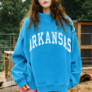 เสื้อสเวตเชิ้ตผู้หญิงทรงหลวม คอเต่า ปักโลโก้ด้านหน้า ผ้าเนื้อนุ่ม สไตล์ลำลอง ใส่สบาย เหมาะกับฤดูหนาว สไตล์สตรีท - Product Image 5