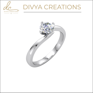 Anillo de oro de 10K para mujer con diamante cultivado en laboratorio VS Clarity Joyas de color blanco y dorado a la moda - Product Image 2