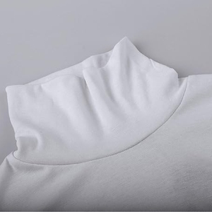 Pulls d'hiver pour hommes coupe ajustée de haute qualité anti-rides avec col rond logo avant pull en polyester de couleurs unies - Product Image 5