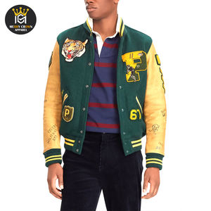 แจ็กเก็ตฤดูหนาวแจ็กเก็ตเลตเทอร์เมนสีพื้นสีขาว - Product Image 4