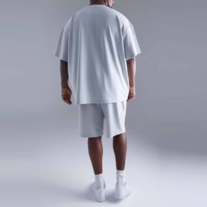 Ensemble court respirant pour hommes, taille plus, lavé, pour l'automne, vêtements de mode OEM, t-shirts de course pour garçons - Product Image 3