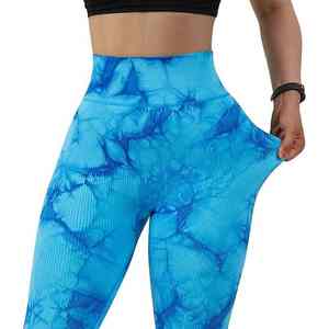 ชุดเลกกิ้งออกกำลังกายโยคะสำหรับผู้หญิง พิมพ์โลโก้ได้ ผ้าเนื้อยืดสูง ชุดฟิตเนสประสิทธิภาพสูง - Product Image 3