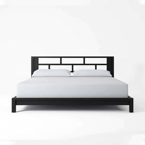 Cadre de lit en teck massif de haute qualité, design moderne, style doux et couleur noire pour une utilisation en chambre à coucher intérieure. - Product Image 4