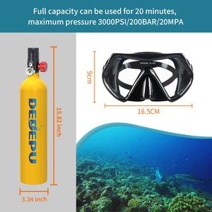 Équipement de Plongée DEDEPU 1L, Bouteille de Plongée Scuba de Secours Portable avec Pompe en Acier Inoxydable - Product Image 3
