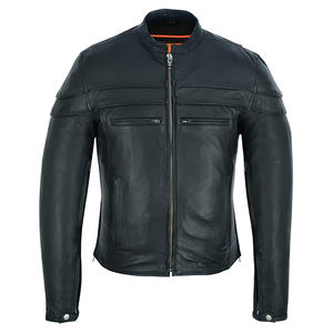 Men's Slim Fit Motorcycle Biker <b>Leather</b> Jacket Windproof OEM Custom Fashion Motorbike Coats Wholesale <b>Leather</b> Clothing - Product Image 3