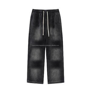 Pantalon de jogging oversize pour homme, délavé à l'acide, effet soleil, 100% coton mi-lourd, style vintage, coupe large et ample, pour l'hiver - Product Image 6
