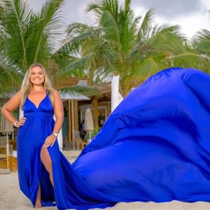 Dernière vente chaude longue robe de fiançailles fluide robe volante Santorini Photoshoot robe pour les femmes - Product Image 1