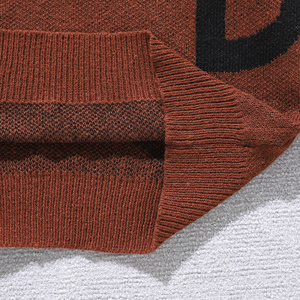 Personalizado de fábrica de invierno para hombres pesado suelto de gran tamaño cuello redondo marrón tejido suave cálido cómodo encogimiento de hombros 100% acrílico 360g Doble - Product Image 4