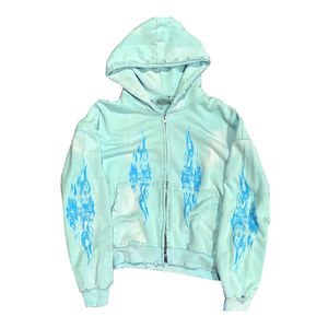 Sweat à capuche délavé à l'acide de haute qualité pour adulte, fermeture éclair, manches longues, vêtement décontracté, sweat à capuche délavé à l'acide pour homme avec logo délavé - Product Image 5