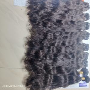 Vente en gros d'extensions de cheveux Remy indiens alignés sur les cuticules vierges 100% naturelles couleur noire naturelle vague droite cheveux humains - Product Image 3