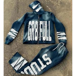 Survêtement à fermeture éclair complète pour hommes, survêtement respirant en coton épais fabriqué au Pakistan Vente en gros avec logo personnalisé - Product Image 6