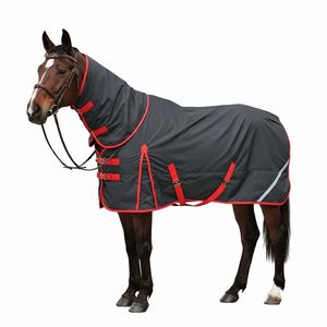 暖かい馬の敷物冬の保護ブランケット複数のスタイル防水冬の馬の回転率の敷物フルネックカバー付き - Product Image 1
