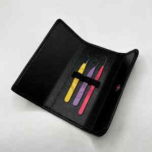 Pince à cils en acier inoxydable durable avec logo personnalisé solide adhérence 90 65 degrés pointu couleur personnalisée sans fibres professionnel - Product Image 5