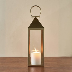 Lanterne de bougeoir en verre clair en métal doré fait à la main moderne de noël populaire avec impression découpée décor de jardin de maison de fête - Product Image 2
