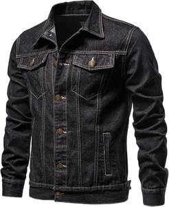Vestes en jean délavées pour hommes, 100% coton, respirantes, coupe-vent, vêtements d'extérieur décontractés, logo frontal personnalisable, vente en gros - Product Image 2