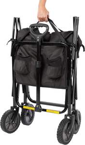 Chariot de jardin industriel tout-terrain, robuste, en acier inoxydable, pliable, chariot de transport, chariot de magasinage, rangement, outils OEM - Product Image 2