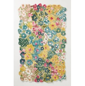 Cassia alfombra rectangular hecha a mano con mechones, cálida, cómoda, de lana de Nueva Zelanda, conjunto Premium, respetuoso con las mascotas, respetuoso con el medio ambiente, antideslizante - Product Image 1