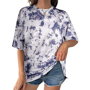 Camiseta de algodón de talla grande para mujer, cómoda, lisa, teñida, teñida, para verano, ropa informal, precio razonable - Product Image 1