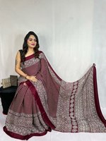 Nouvelle Arrivée Saree Imprimé en Soie Georgette et Fausse Fourrure, Pur, Lourd, Infroissable, de Bonne Qualité, pour Tenue Quotidienne, Bureau, Fête, Spécial, pour Femme