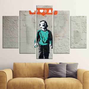 Lienzo de Banksy Nobody Like Me: Impresión de Arte Callejero de Graffiti, Juego de 5 Lienzos Variados - Product Image 1